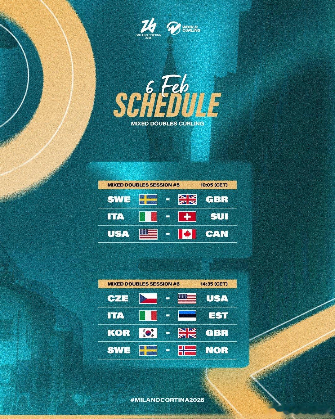 米兰冬奥会比赛来了 根据米兰冬奥会赛程，冰壶项目混双比赛将于当地时间4日在科尔蒂