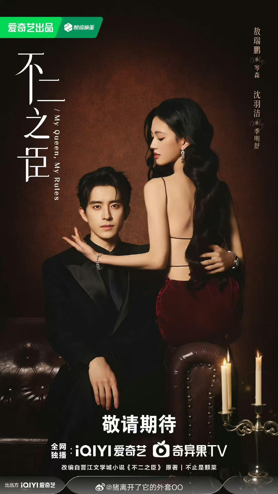 敖瑞鹏沈羽洁最新双人海报 就这个豪门夫妻爽！！！期待《不二之臣》！ 