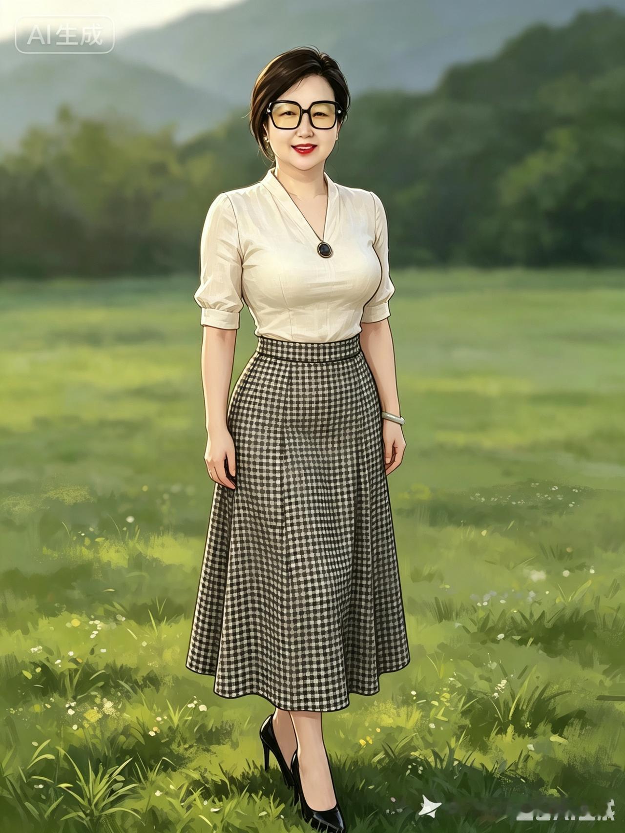 这是一位女士在绿地上微笑。
这位旺夫女士，世上难寻，
大家觉得观点正确吗？留言点