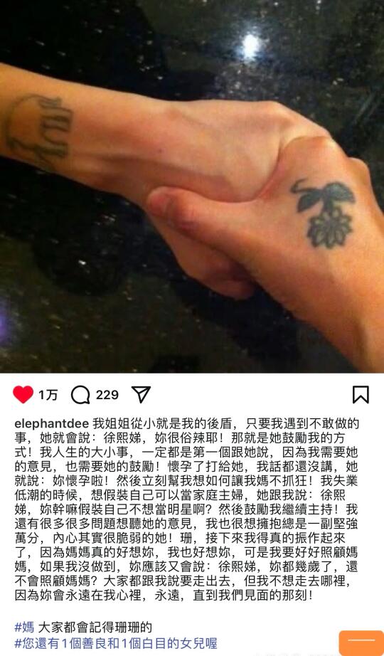 小S发ins 啦！又想姐姐大S了