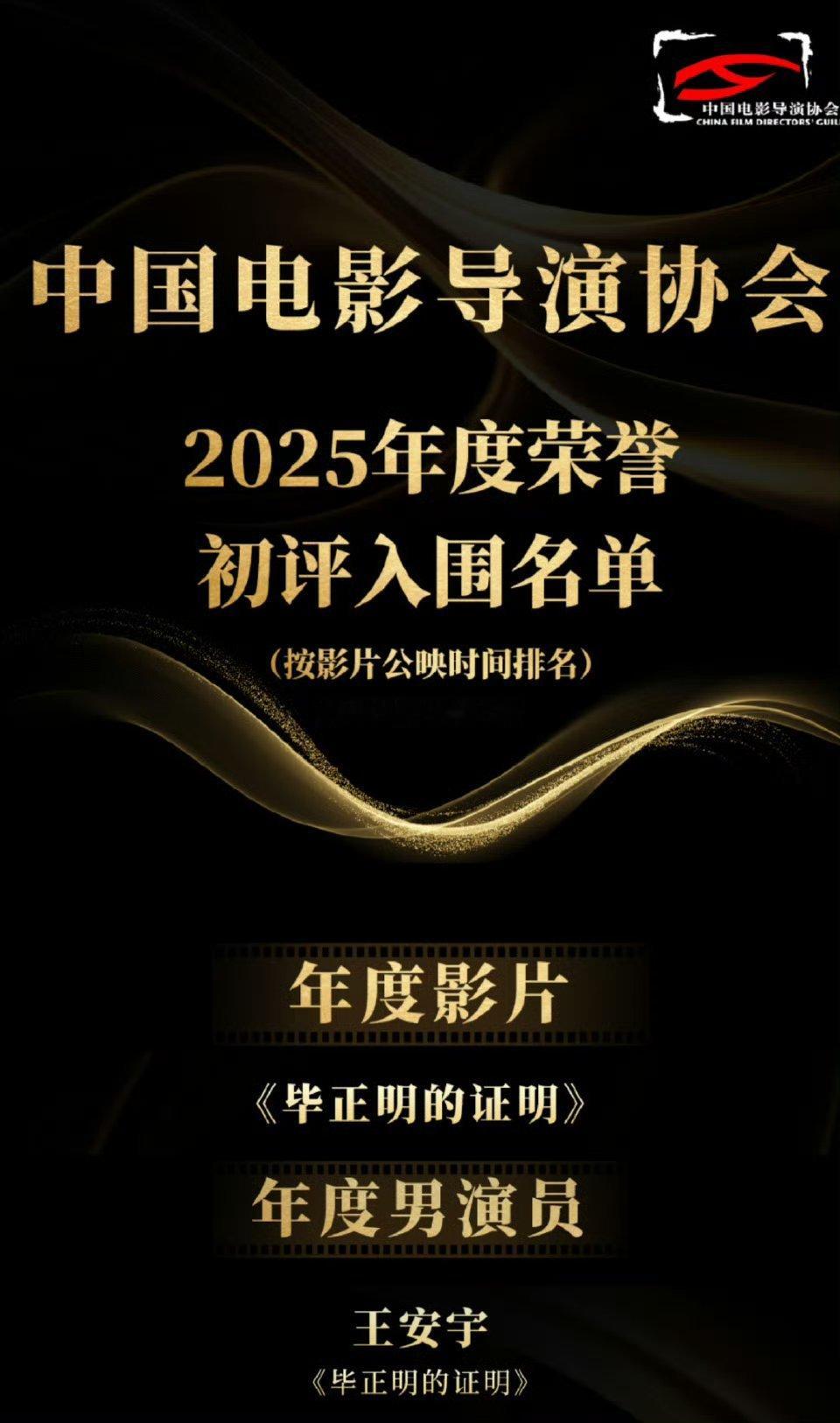 王安宇凭借《毕正明的证明》入围了导协年度男演员🎉 