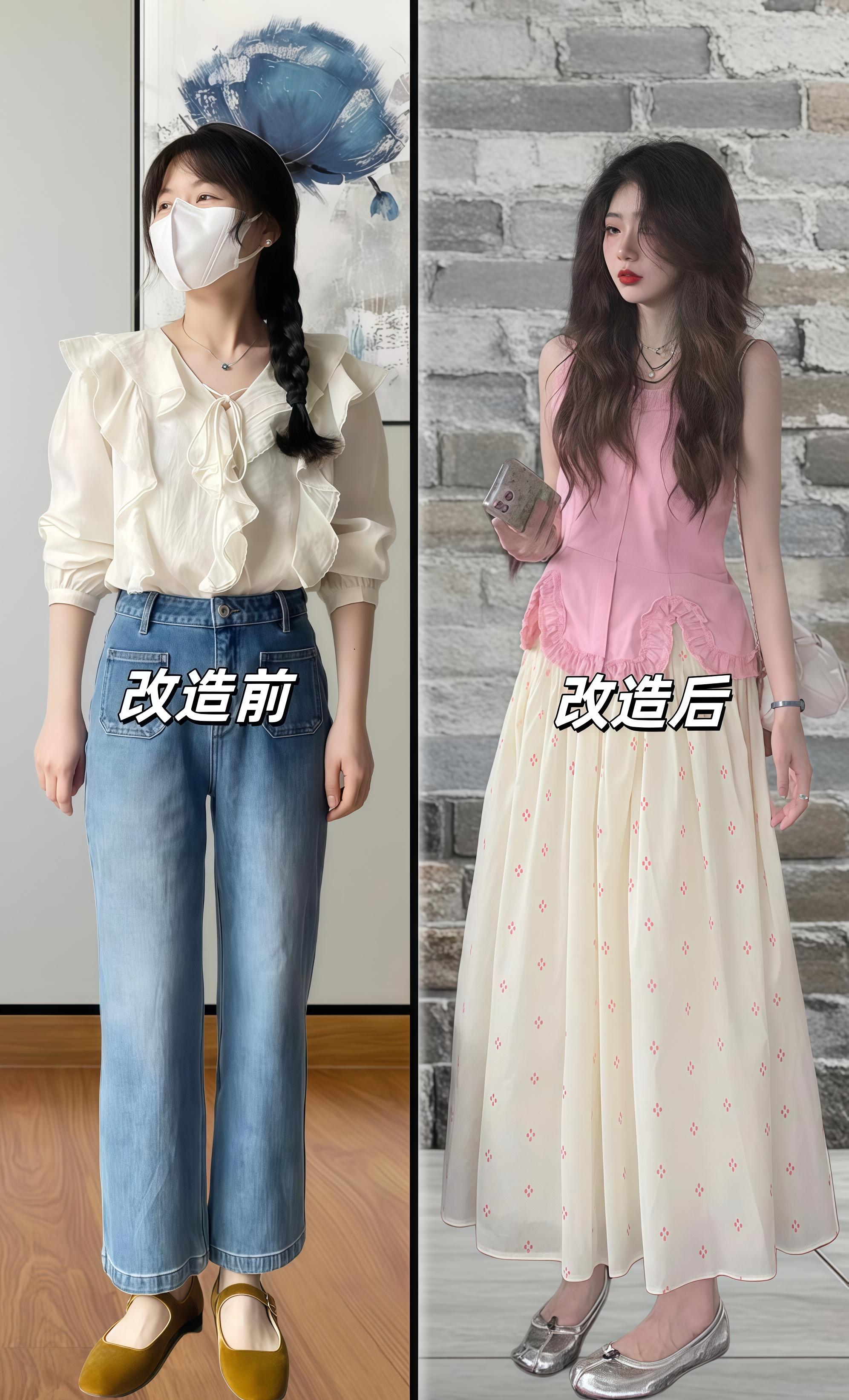 宝子们，谁能拒绝一套超甜的2025新款韩风chic穿搭啊！  这套粉色...