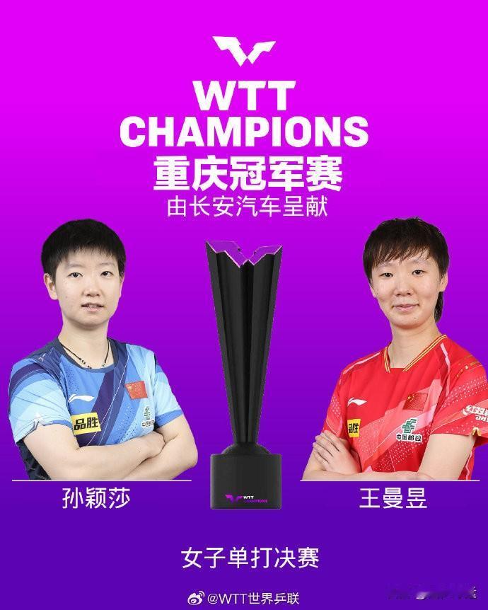 WTT冠军赛重庆站女单决赛：
前三局王曼昱二比一领先！
王曼昱能否国际大赛女单再