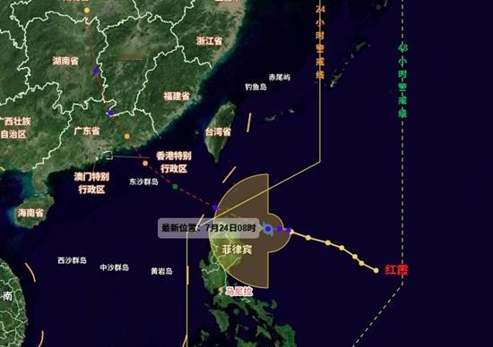 红霞移速飞快属于少见情况，留给沿海居民防御准备时间很紧，即便赶路快，风力降雨依旧