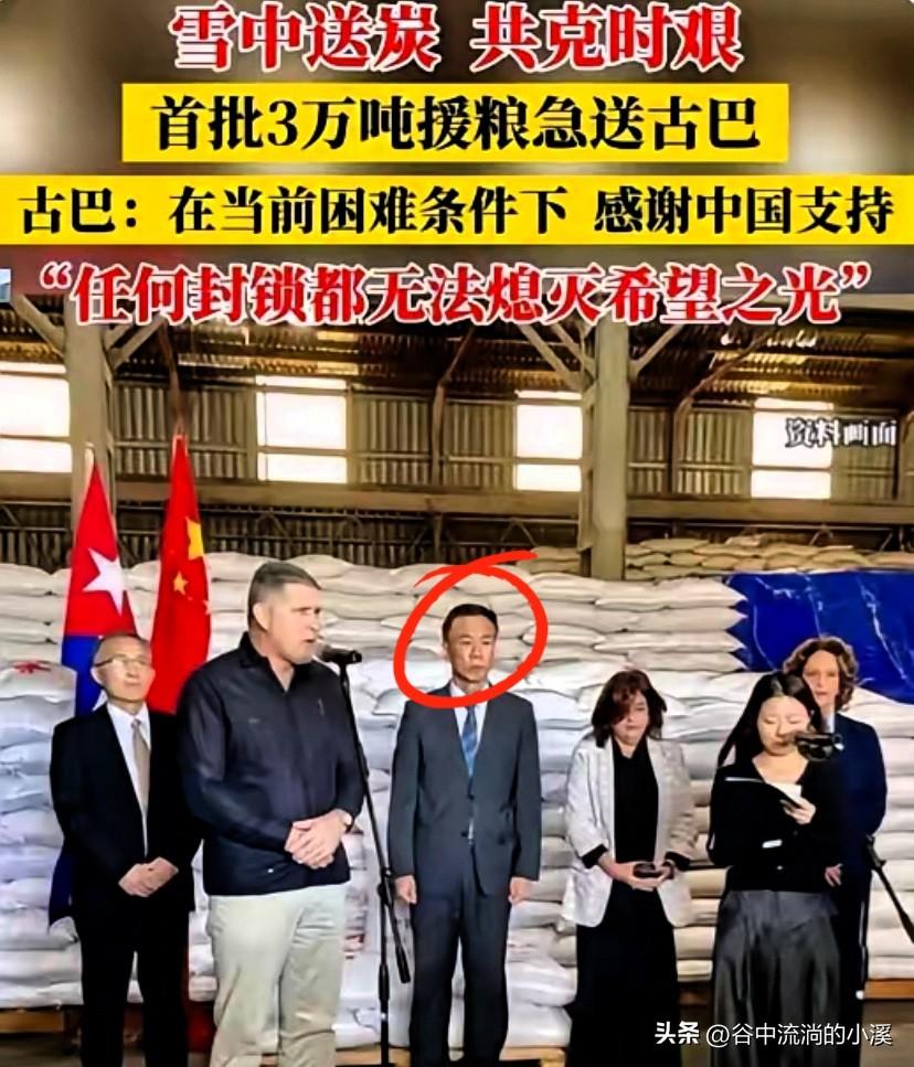 古巴大米援助刚交接完，
评论区一条留言直接给我看愣了！
有位“大神”说送大米格局