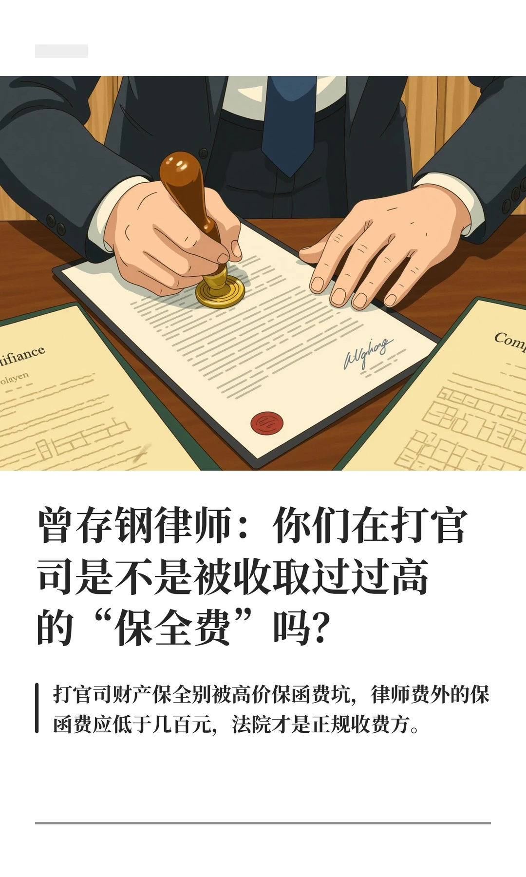 曾存钢律师：你们在打官司是不是被收取过过