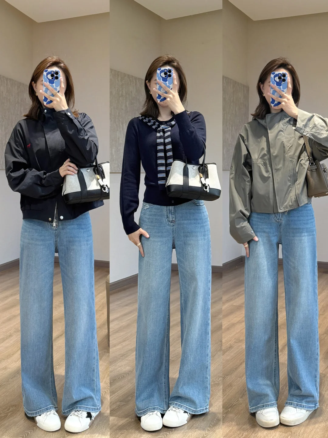 👖阔腿牛仔裤｜早春日常通勤这样穿