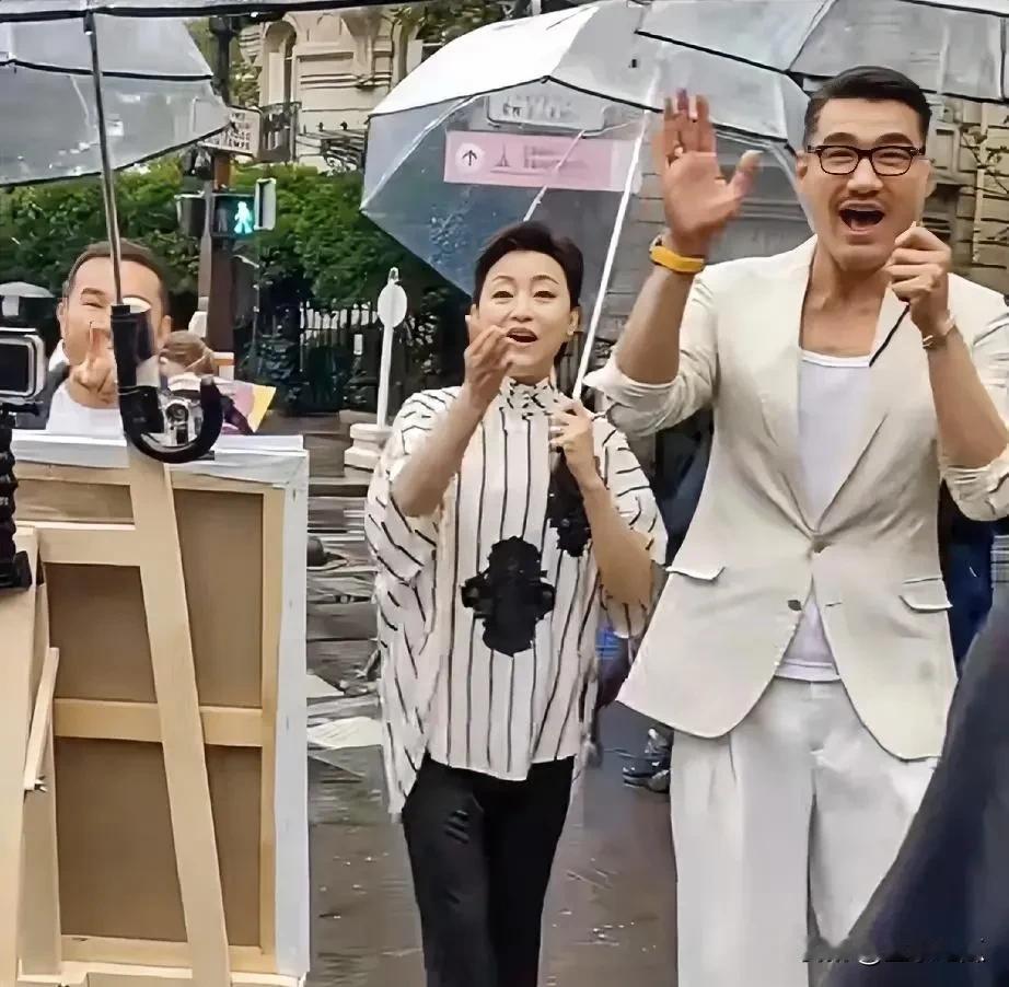 胡兵与杨澜出席活动，气质非凡，风采夺目。两位以优雅姿态亮相，胡兵帅气挺拔，杨澜知