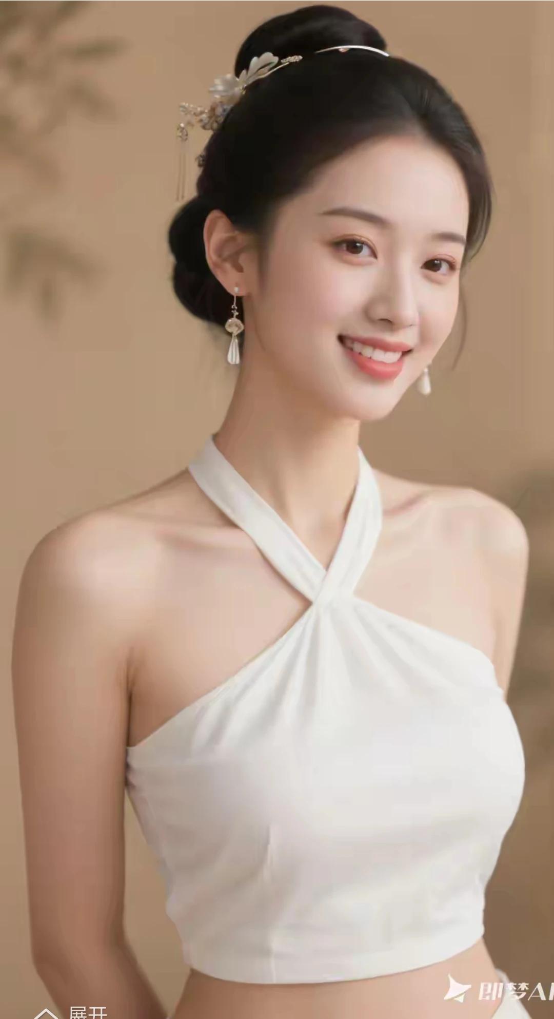 出水芙蓉，亭亭玉立。
眉清目秀，美若冠玉。
冰肌玉骨，明眸皓齿。
窈窕淑女，君子