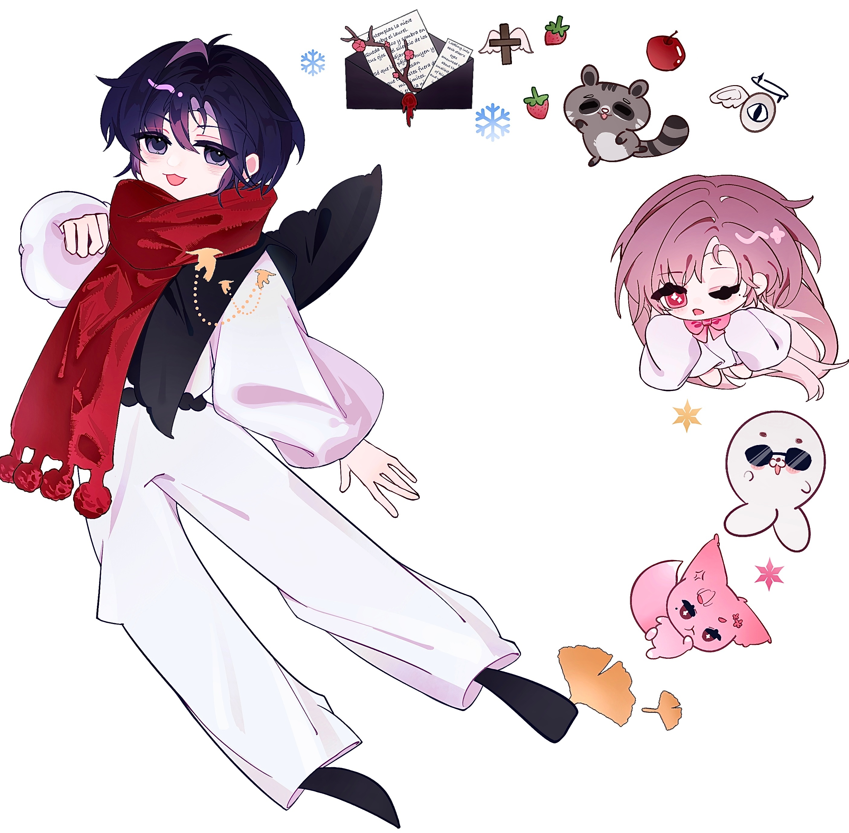 黑花 🧸黑花🕶️长夜吟咏·黑瞎子生贺【长夜吟咏|19:00】幸福是一个圈🌸