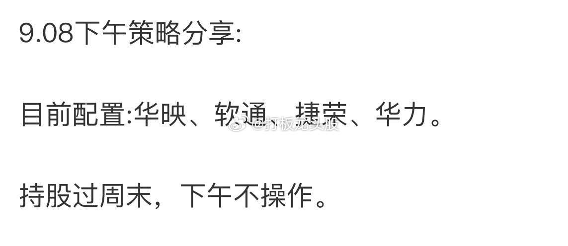 午后策略已经分享！ ​​​