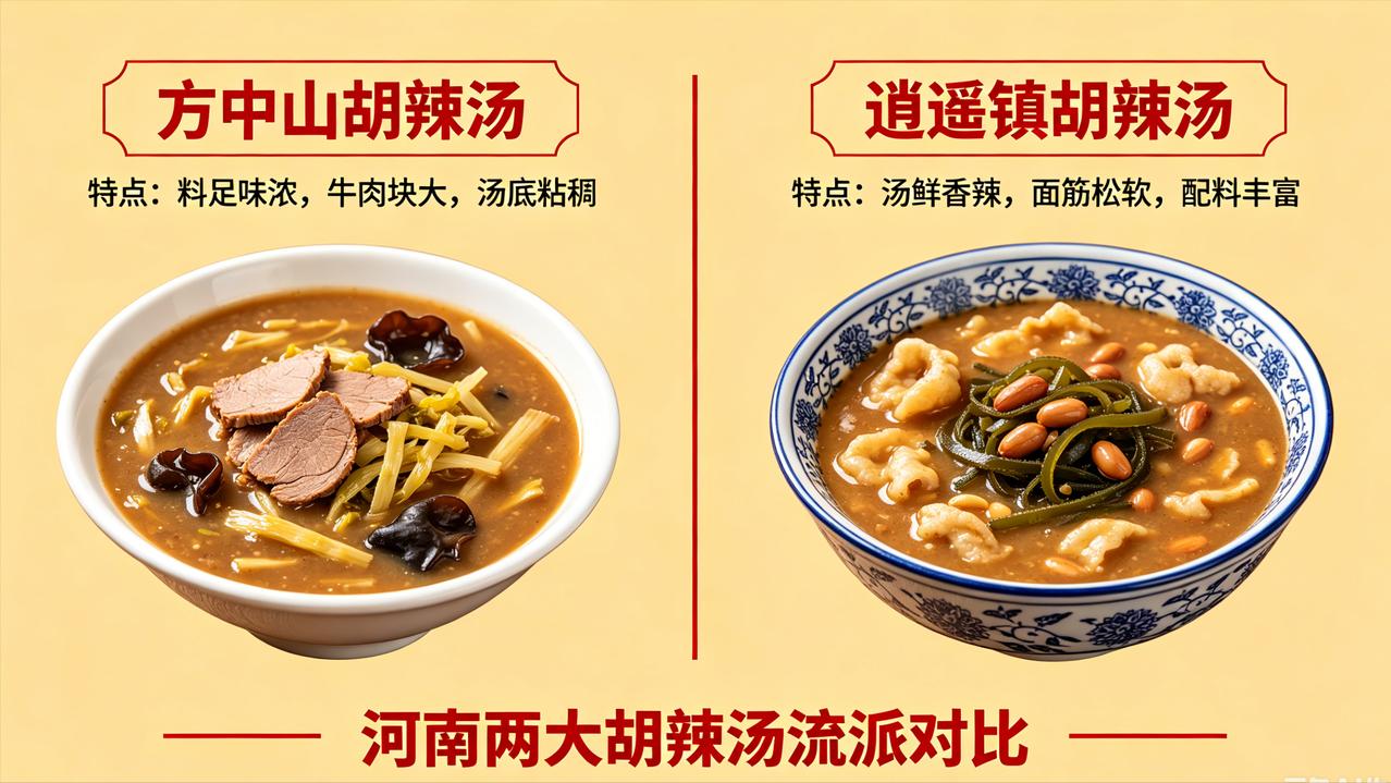 方中山胡辣汤 vs 逍遥镇胡辣汤，你站哪边？

说真的，郑州人为这碗汤吵了十几年