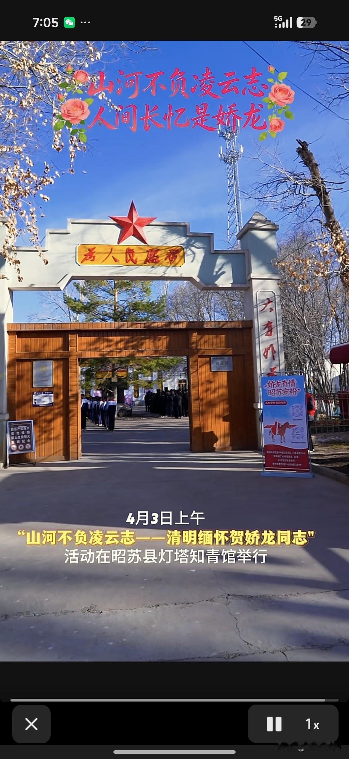 美玲、美玲你莫哭，人间都在忆娇龙，清明节人民都没有忘记她。
在新疆昭苏县，人们在