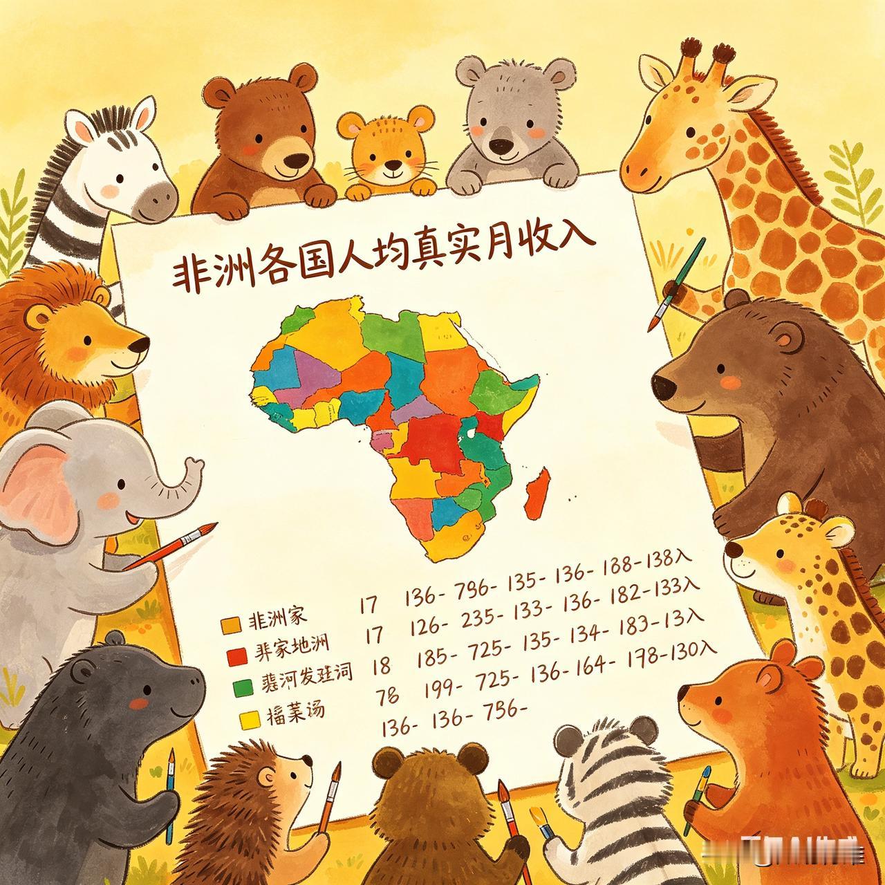 非洲各国人均真实月收入：

非洲各国·真实普通人月收入（2026 税后中位数｜人