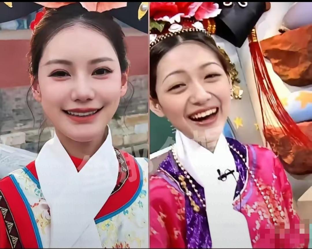 网上有人把大S马筱梅同穿格格服照片放在一起对比，感觉各有各的美！大家觉得她俩谁更