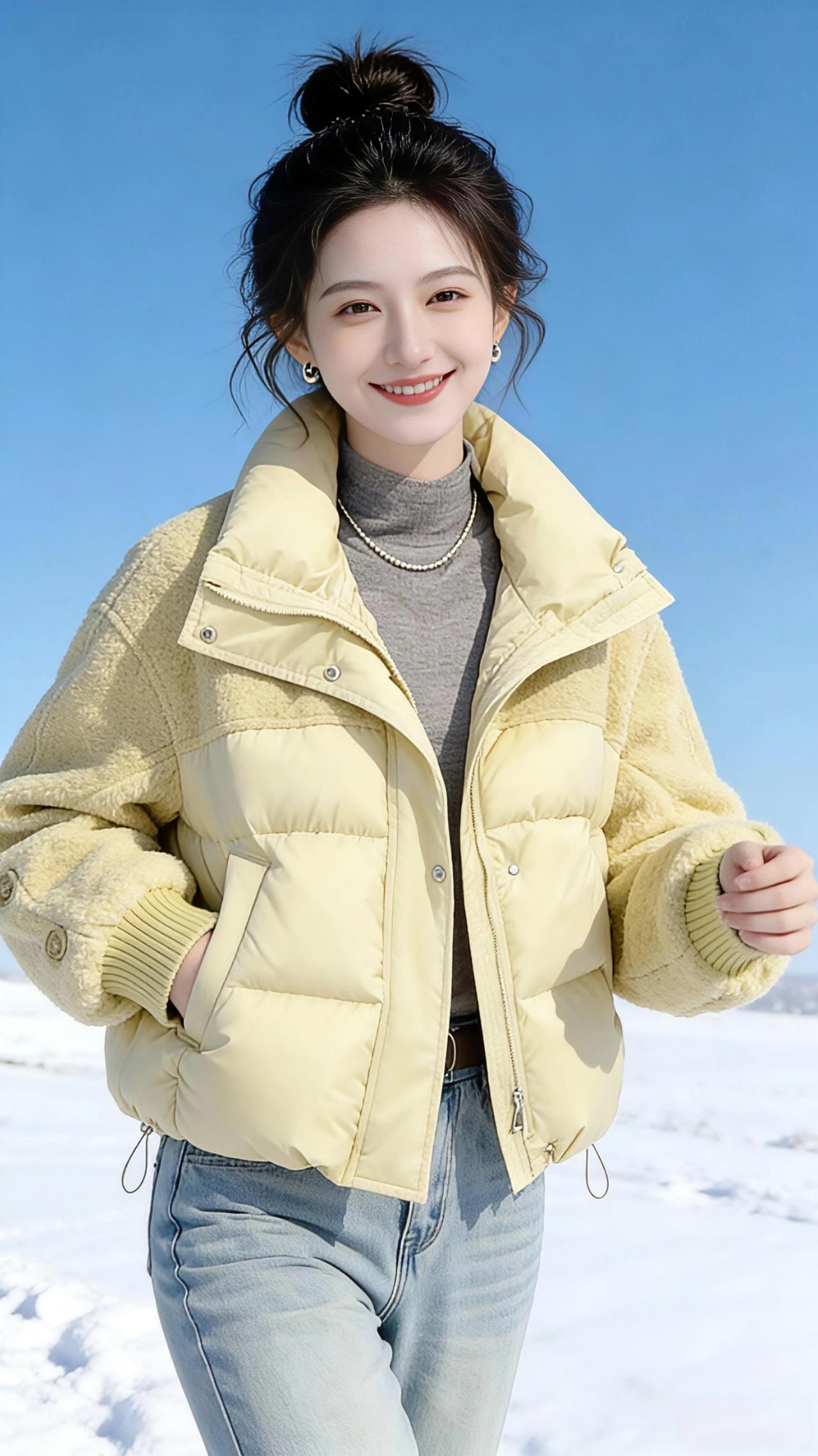 我会根据这组雪地写真为你创作一篇散文。   晴日雪原
风卷着碎雪擦过耳边，我抬手