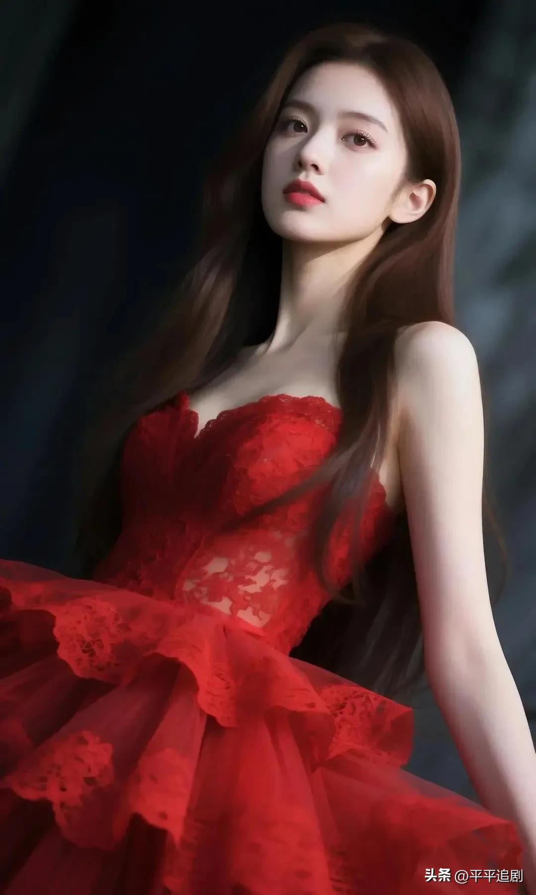 什么样的女人,最有魅力?
一袭红裙似烈火燃尽暮色，蕾丝与薄纱织就浪漫锋芒，抬眼间