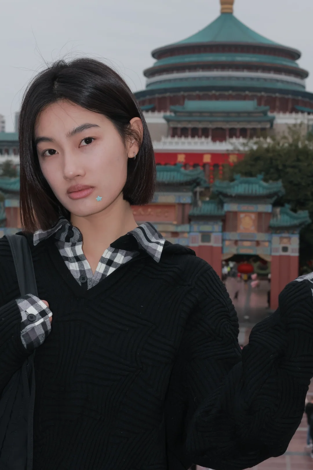 在重庆吃火锅时候