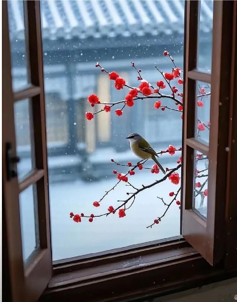 瑞雪铺阶迎骏马
红梅怒放春来早