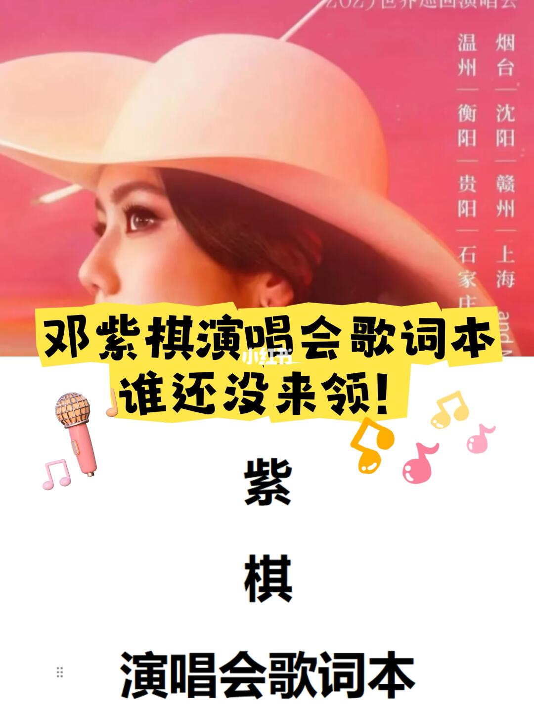 邓紫棋演唱会歌词本速领！下周火热开唱！