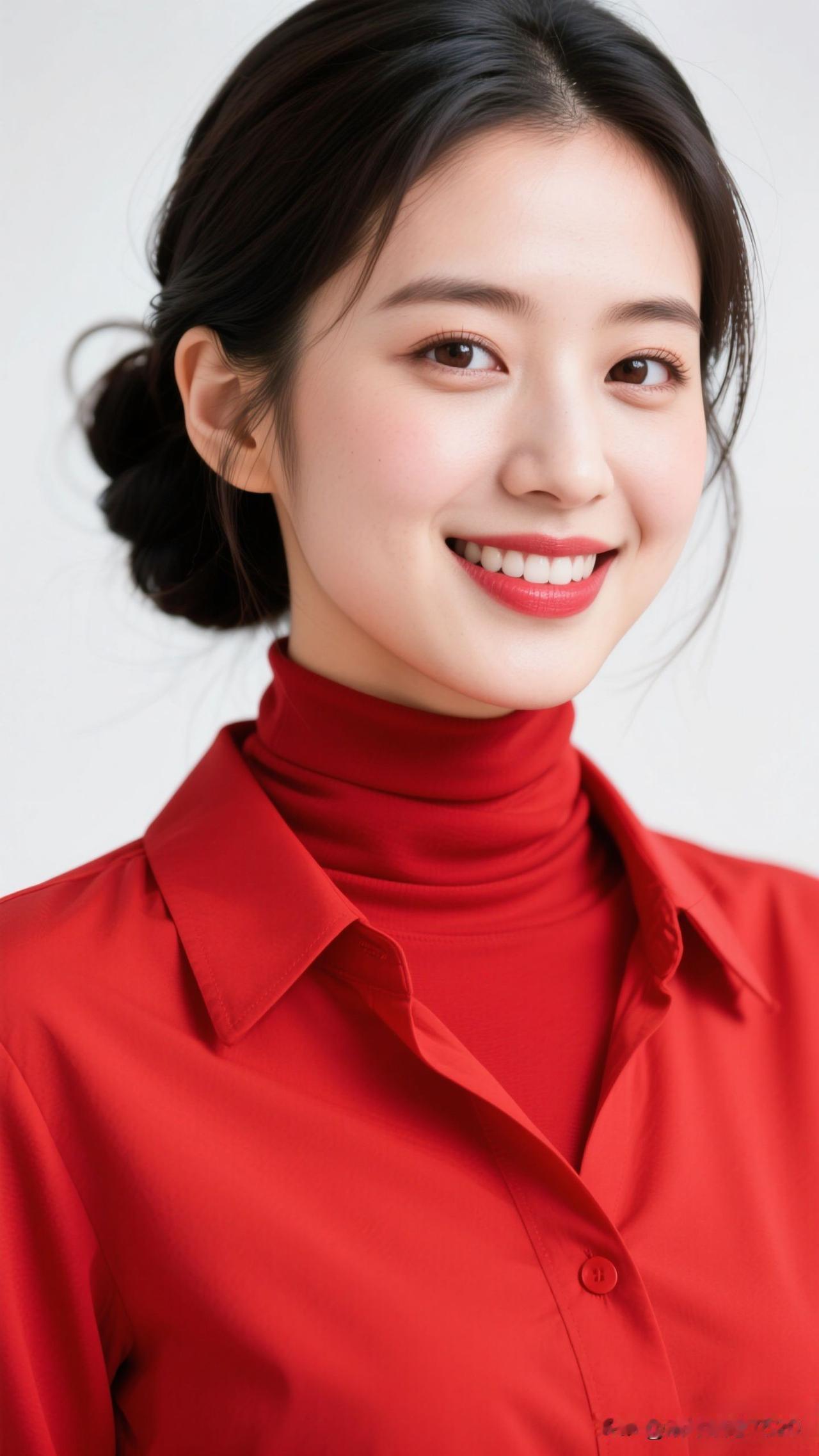 晴日为笺，红衣是晕开的焰色，笑意漫开时，整个空间都浸着治愈的甜。春天里的治愈色 