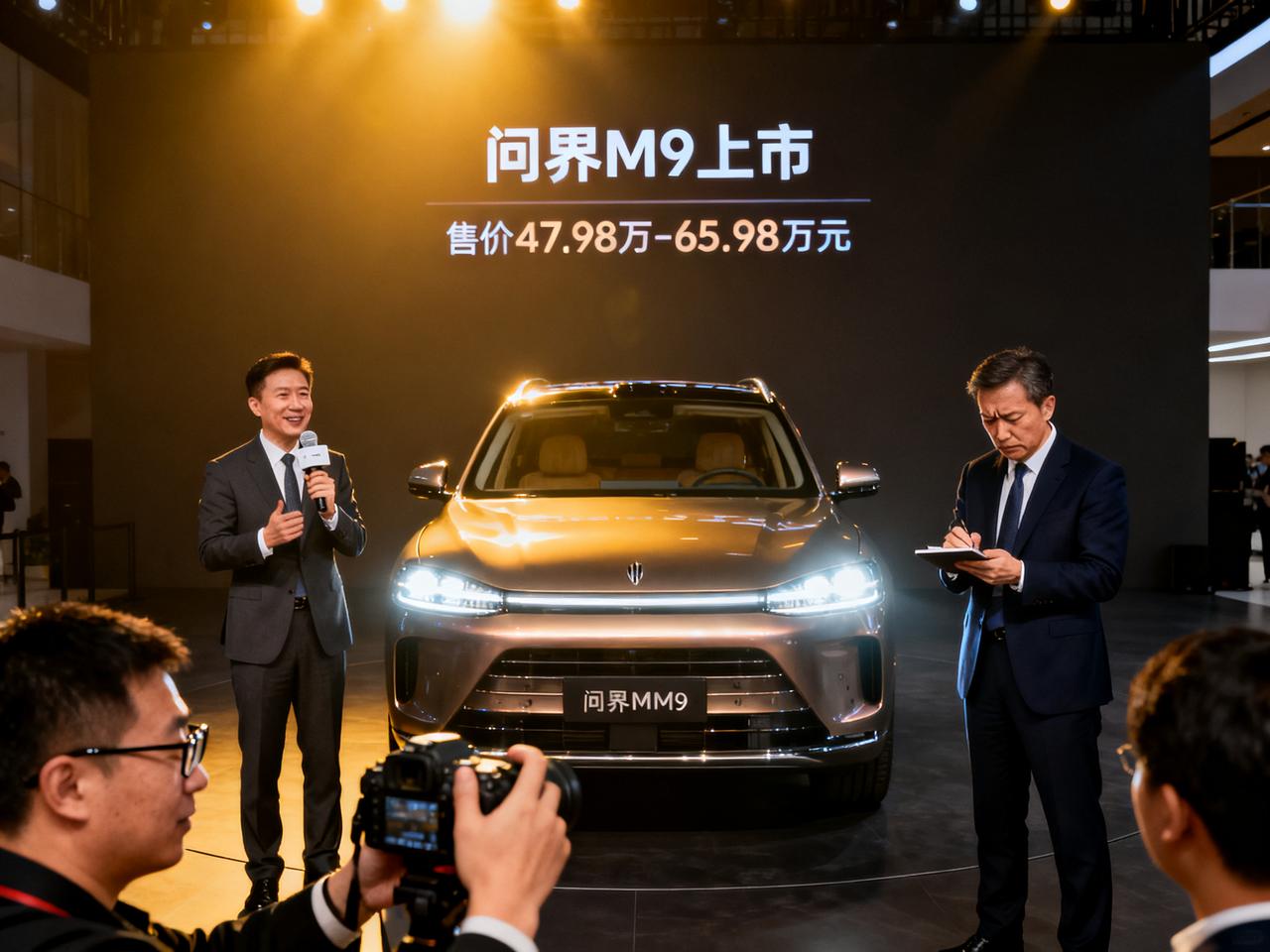 问界M9这次公布售价，价格区间在47.98万元到65.98万元，一下子又把高端新