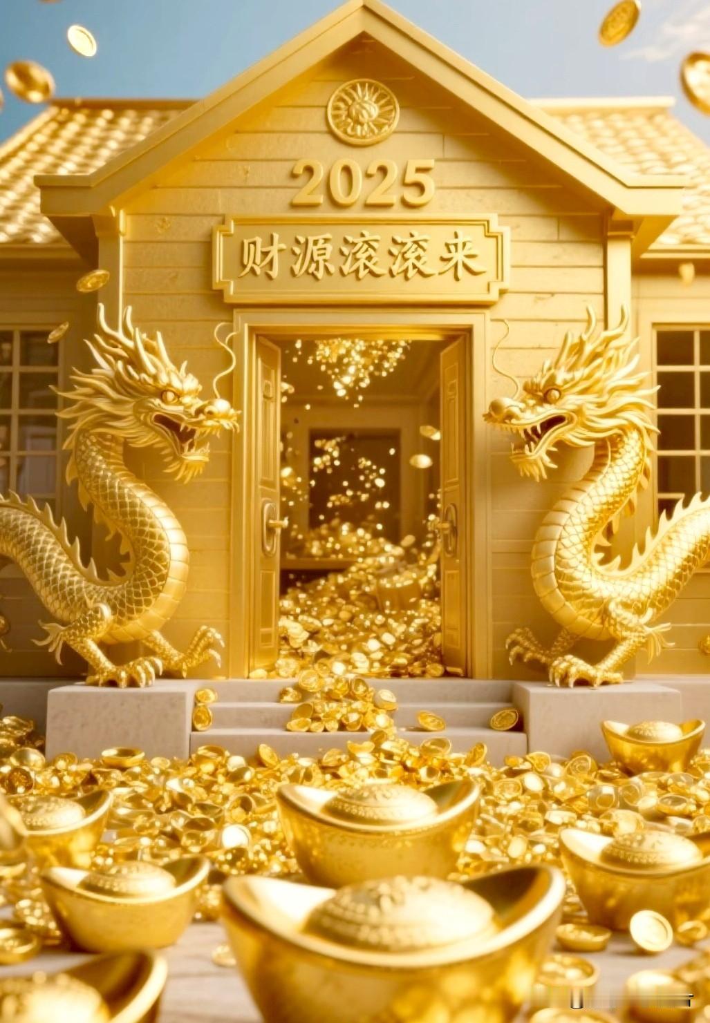 双龙守财库，富贵挡不住。