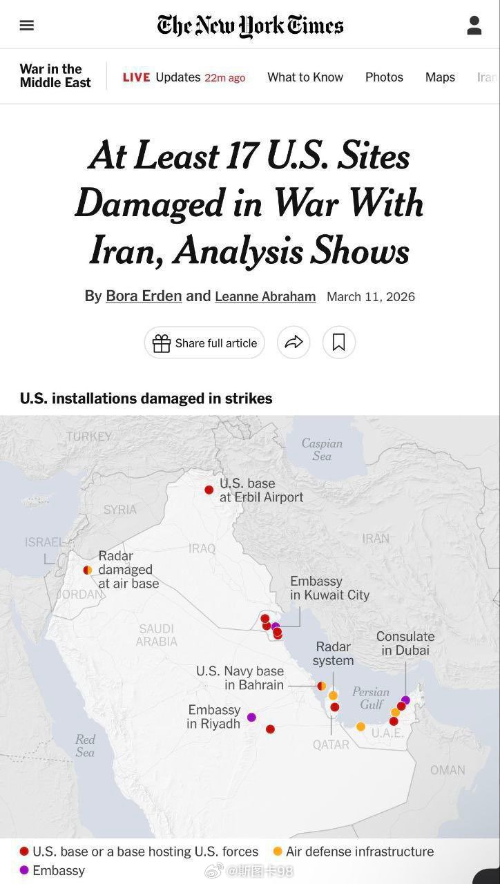 伊朗对17处美国军事设施的多轮袭击这直接导致盟友信任加速崩塌。沙特、阿联酋等国目