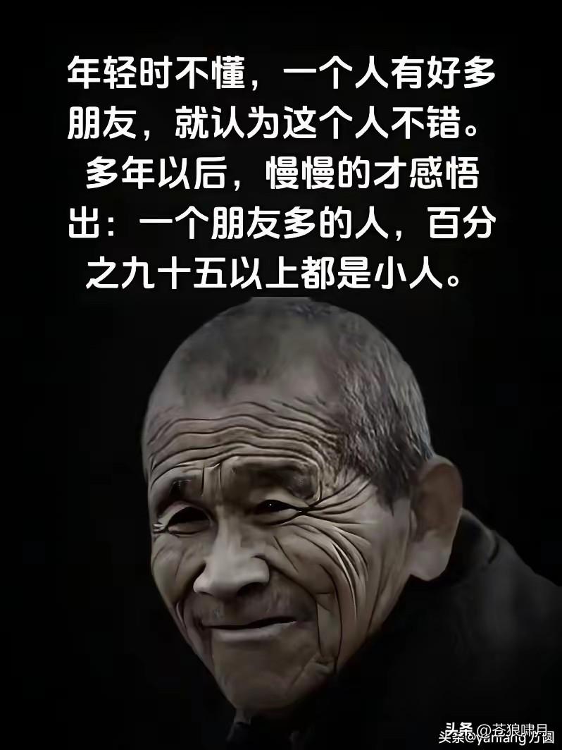 网友这段话，话糙理不糙！说出许多人曾经的感悟:年轻时不懂，看到有人朋友多，就觉得