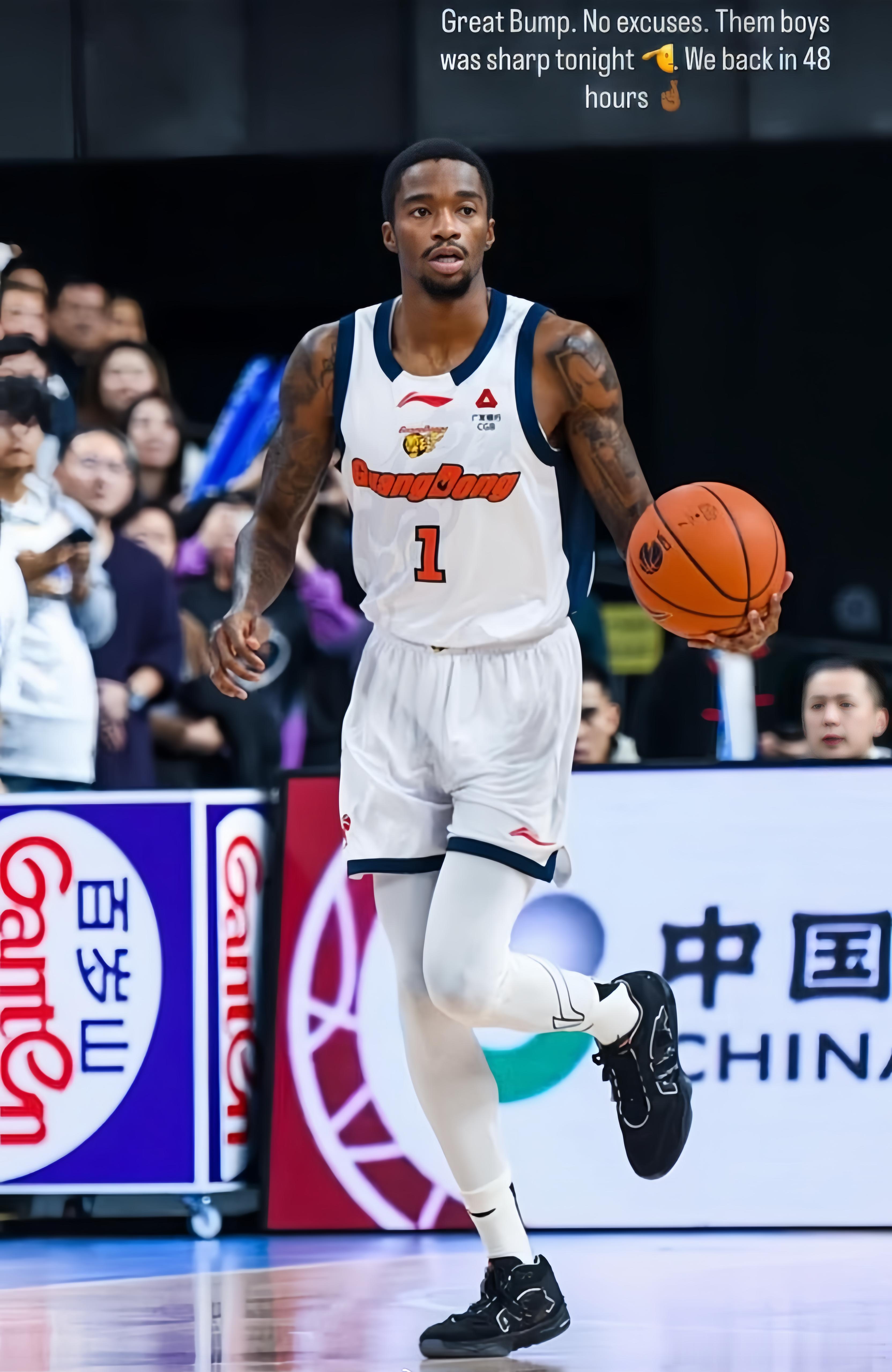 广东宏远男篮外援萨姆纳社媒更新信息：鼓励全队积极面对下一场比赛，“48小时之后打