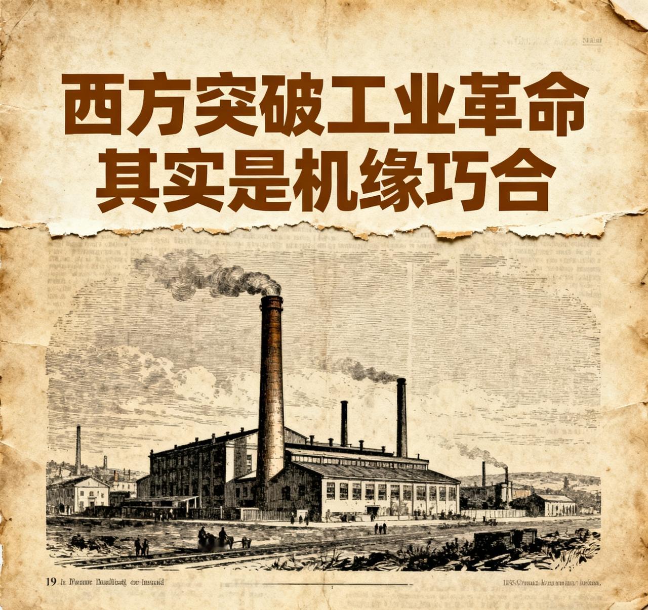 我一直觉得第一次工业革命是机缘巧合才取得的成果，并不是发明了蒸汽机和珍妮纺织机，