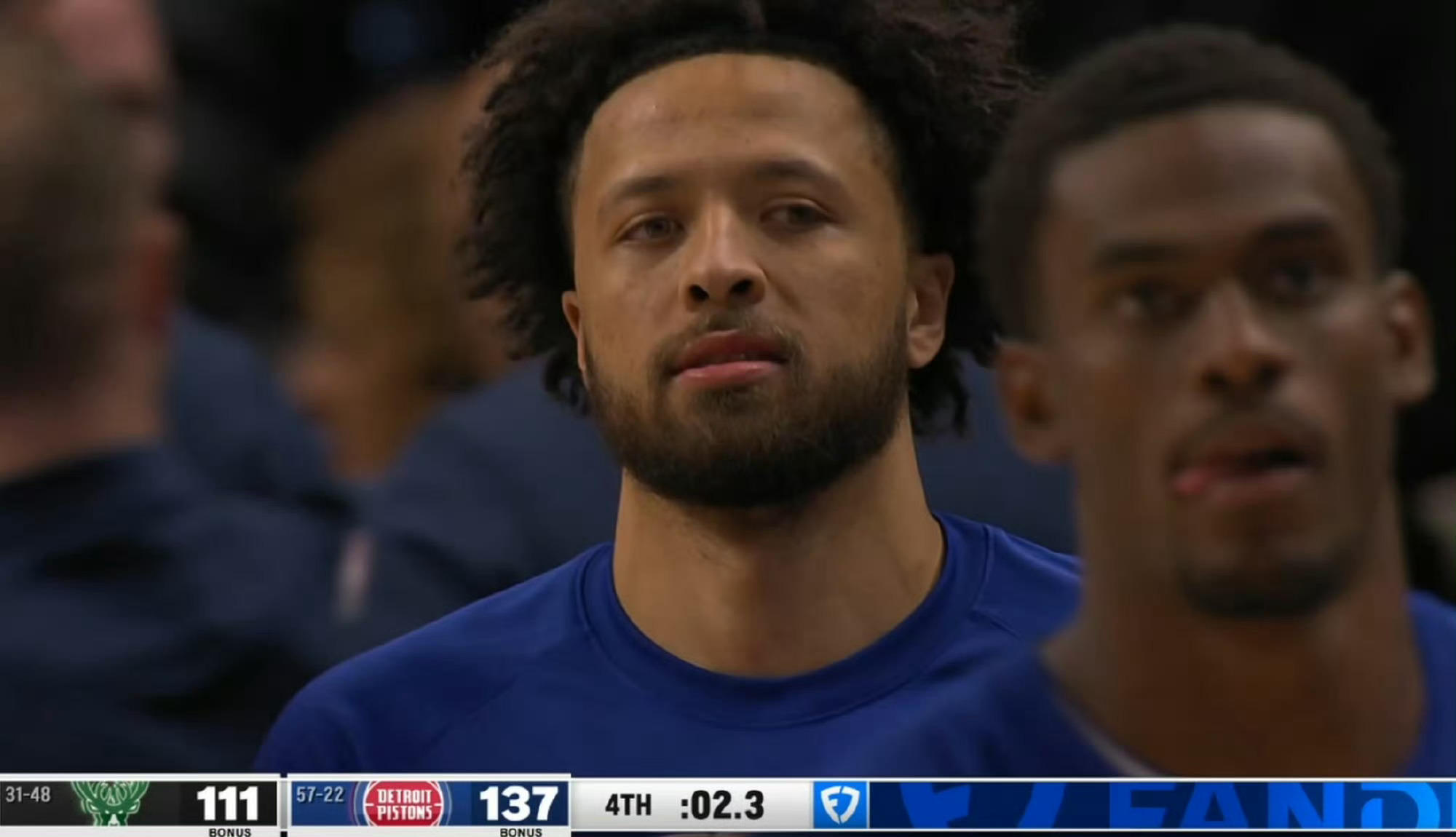 坎宁安复出之战砍下13分10助攻5篮板，杜伦21分9篮板，活塞137-111大胜