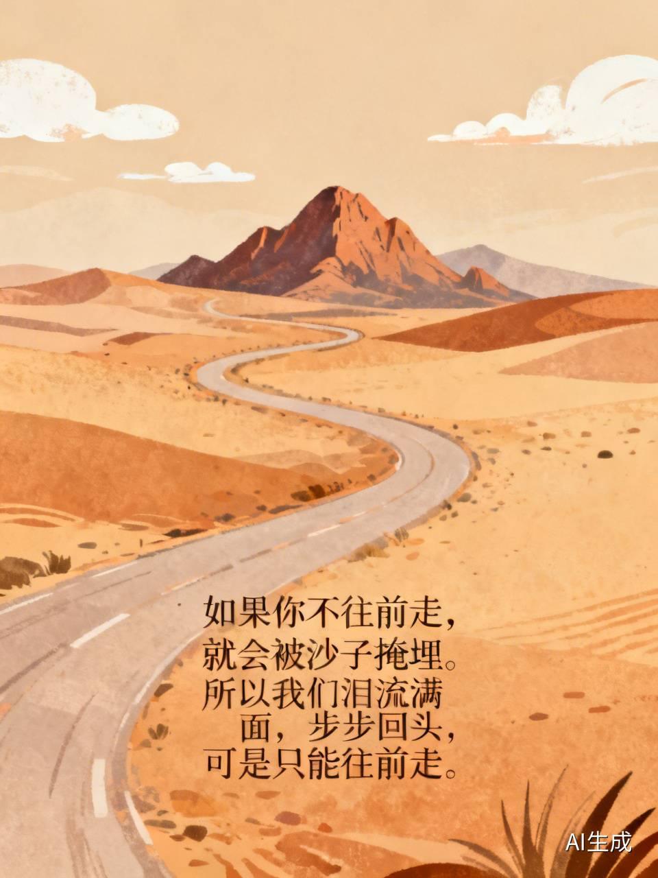 人生中最励志的话因人而异。对我来说，“如果你不往前走，就会被沙子掩埋。所以我们泪