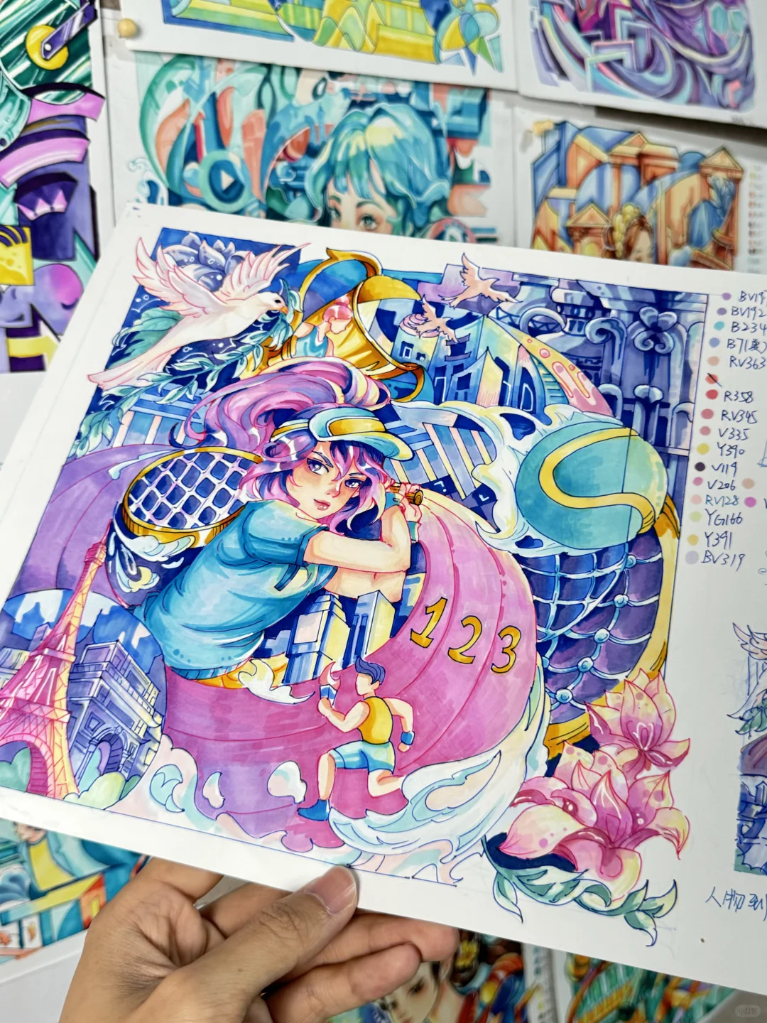 紧跟实事❗️奥运主题创作❗️咱学生太强啦