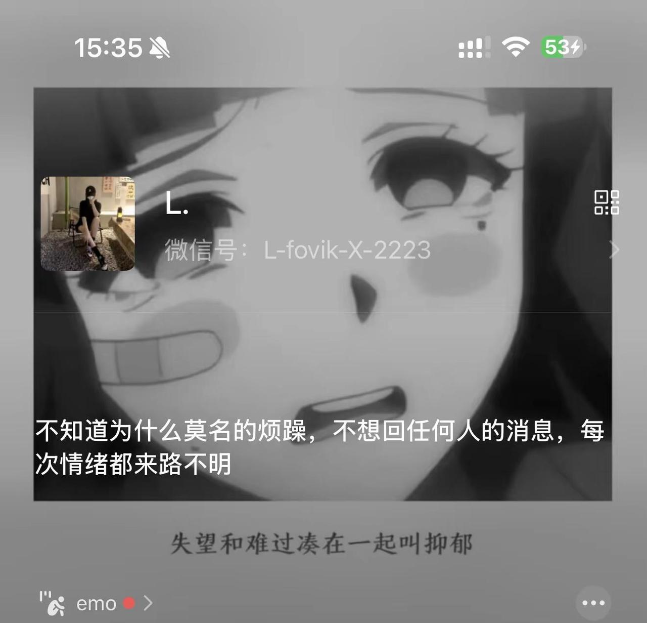 不知道为什么莫名的烦躁，不想回任何人的消息，每次情绪都来路不明
