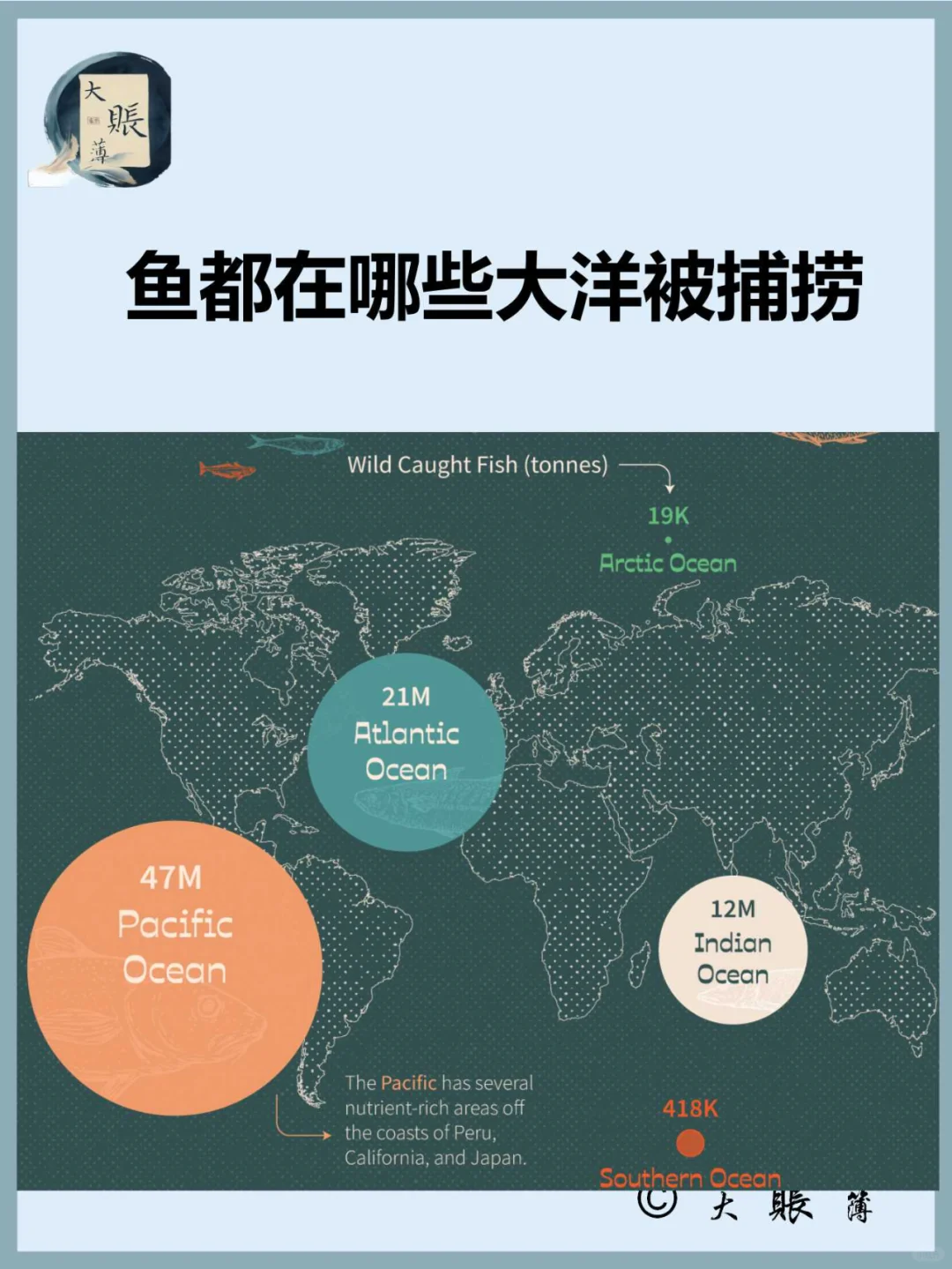 海洋鱼类的被捕获地