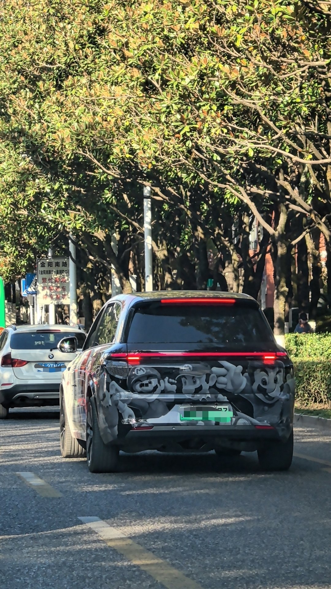 群里看到的L9涂装，很有特色：黑色车身，结合浅色马里奥，远看像拉花，近看才能发现