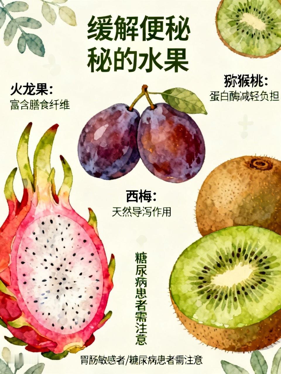 便秘真的很痛苦，吃对水果能有效缓解。火龙果就很不错，它富含膳食纤维和低聚果糖，能