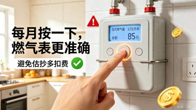 每月按一下燃气表按钮，一年省下几百！很多家庭白白多交钱