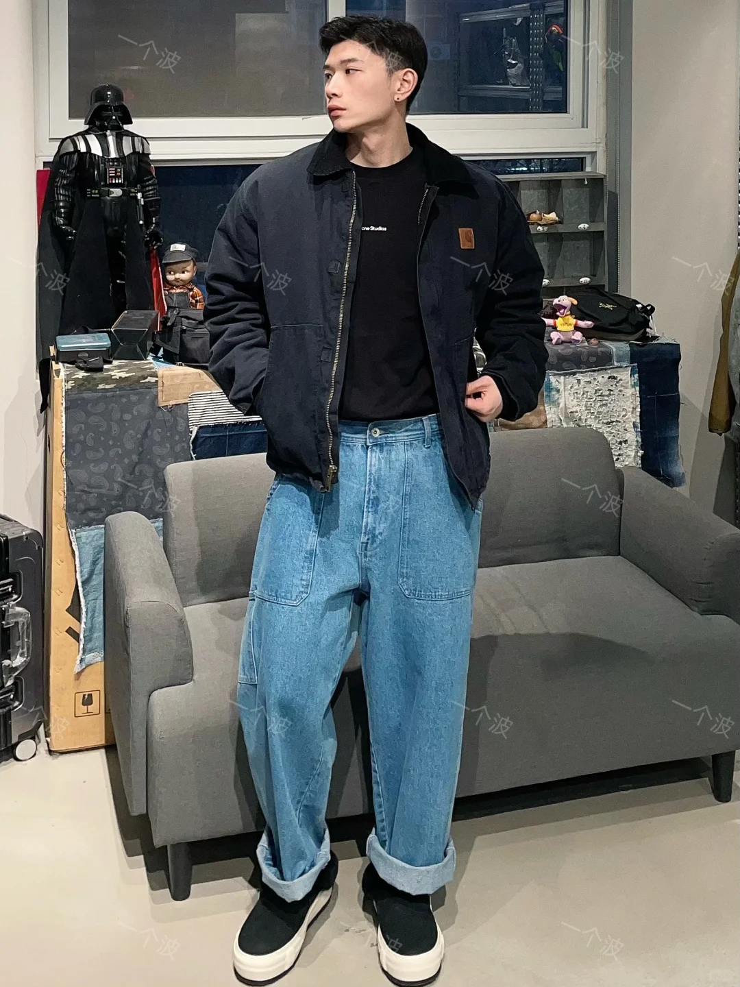 工装牛仔裤搭配