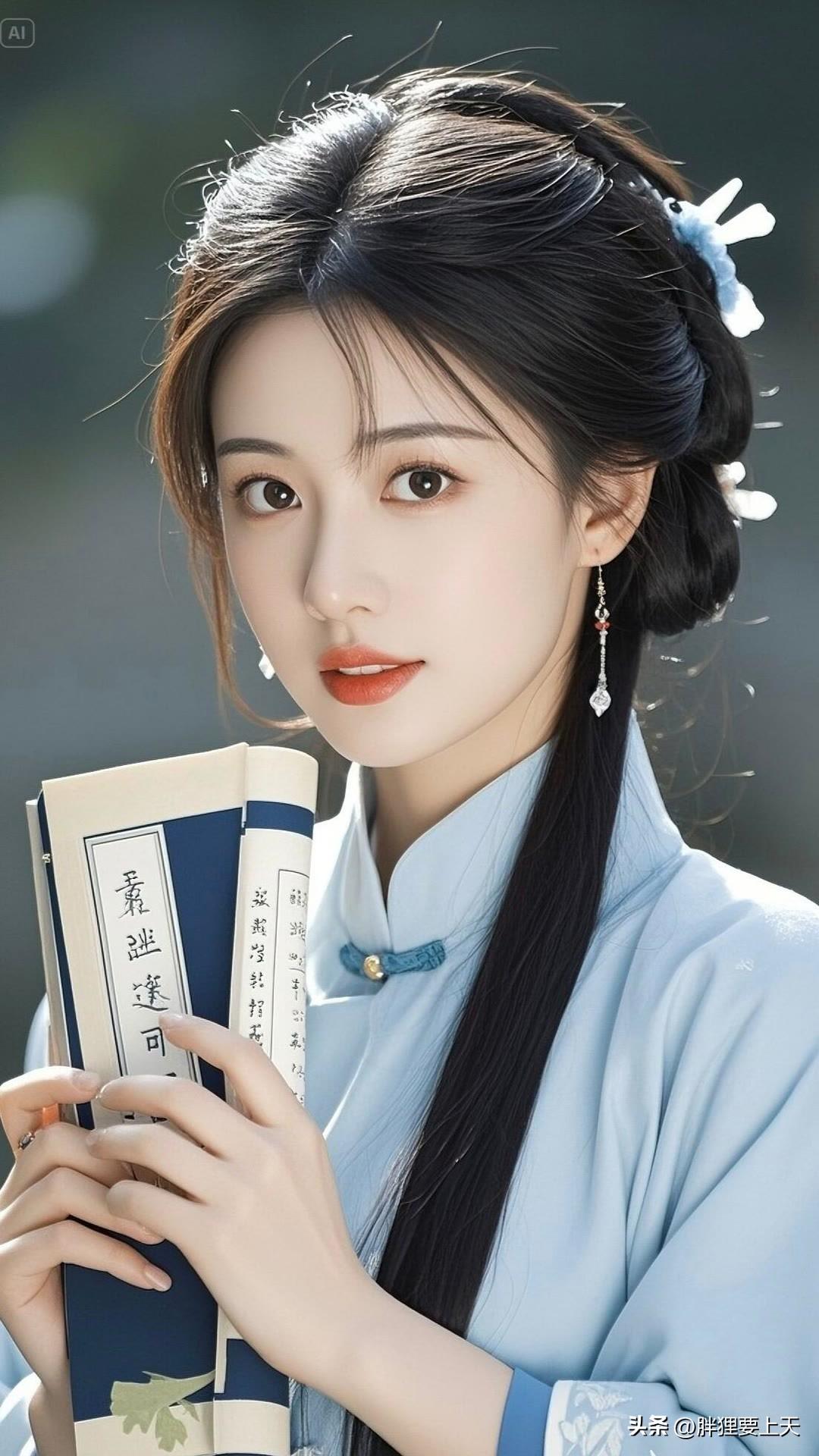 残灯照壁描金钿，玉指轻叩海棠眠。美女人像群 高清美女 古风