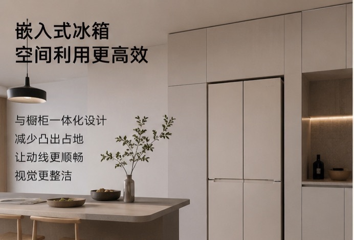 为什么日韩家庭都喜欢嵌入式冰箱小户型，厨房紧凑，嵌入式冰箱更省空间，设计也更一体
