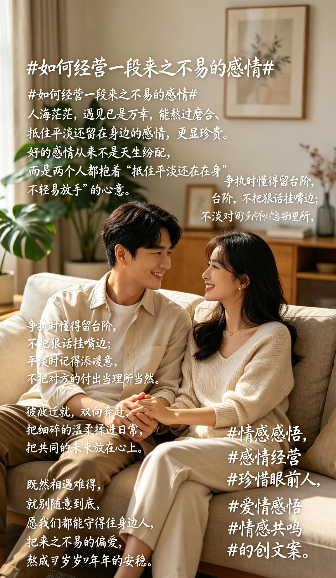 人海茫茫，遇见已是万幸，能熬过磨合、抵住平淡还留在身边的感情，更显珍贵。
 
好