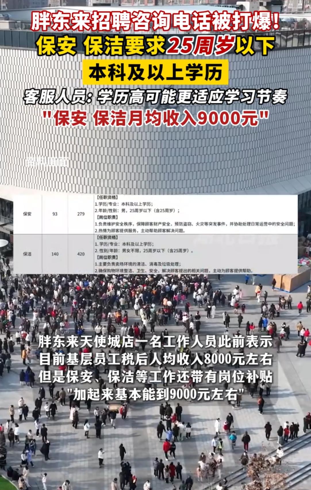 胖东来招保安保洁要本科25岁以下，普通人的出路在哪？

最近胖东来一则招聘公告，
