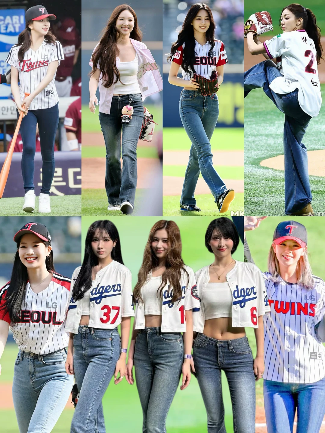 twice 雌鹰般的女人🦅全员默契穿长裤开球👏