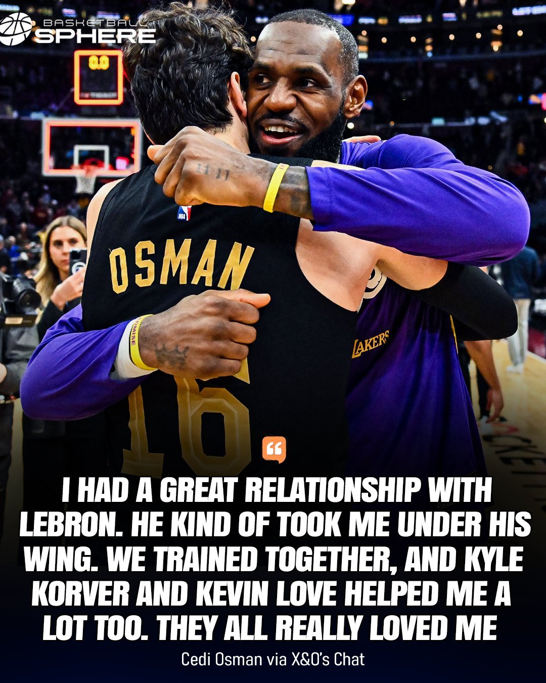 奥斯曼：詹姆斯永远都是第一个到达训练场，你不可能比他早。“每一次，他都会准时出现