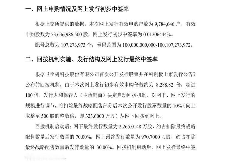 8月10日，宇树科技网上、网下同步开启申购。10日晚间，宇树科技发布公告称，公司