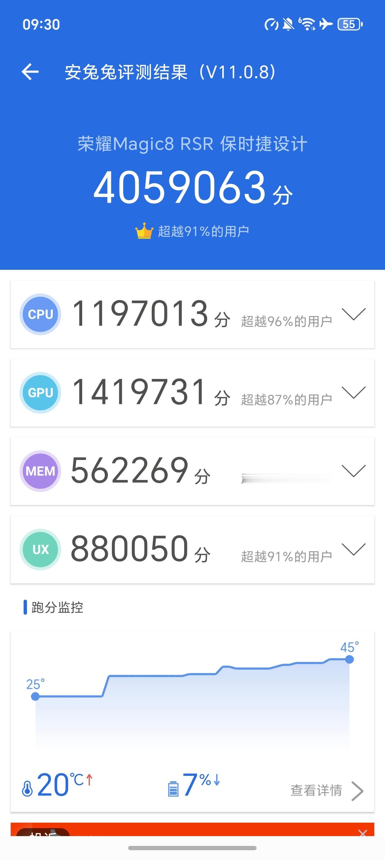 荣耀Magic8 RSR和Magic8 Pro的配置基本相同，跑分也很接近，性能