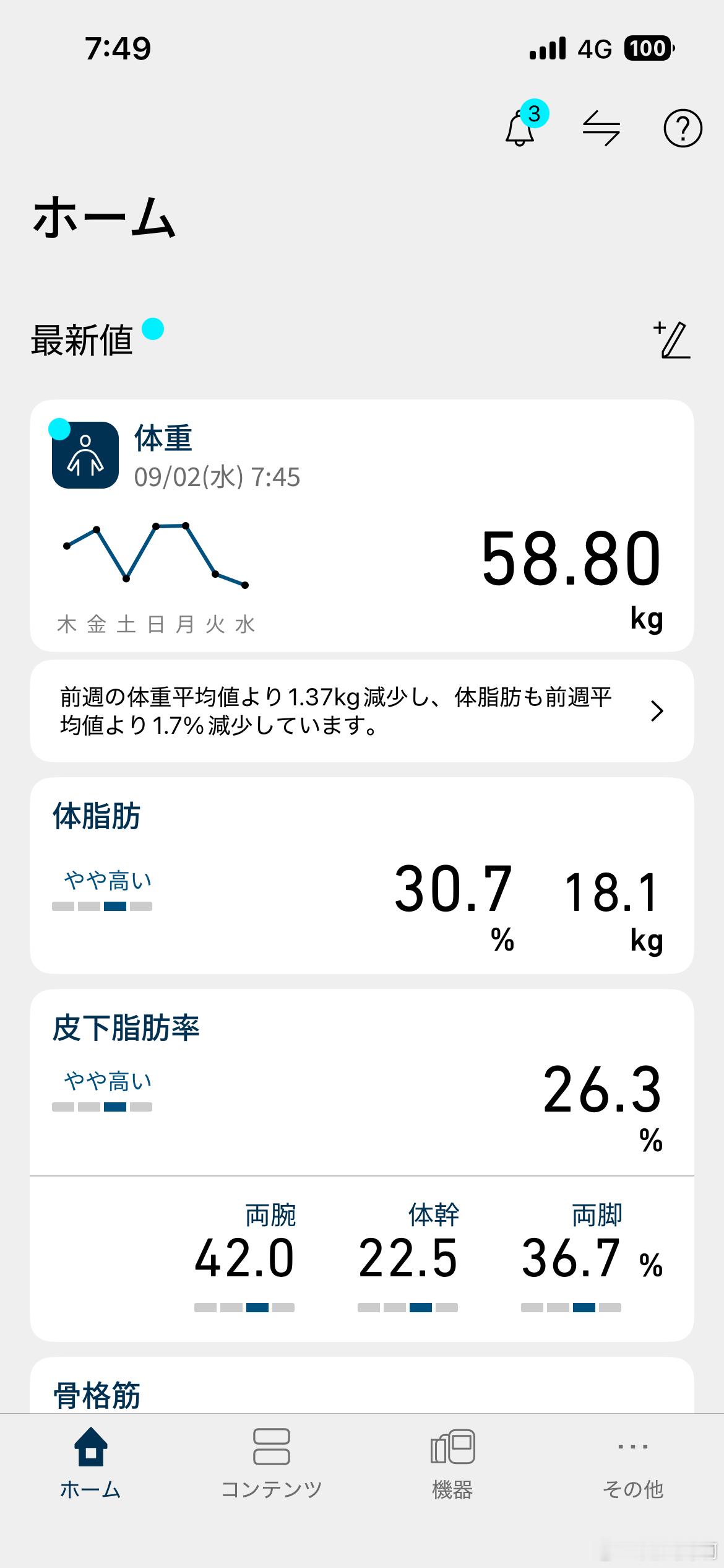 下了59kg咯！ ​​​