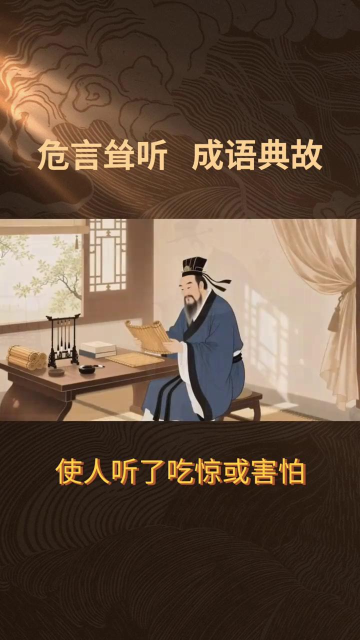 危言耸听成语典故。
"危言耸听"指故意说些吓人的话，使人听了吃惊或害怕。这个成语